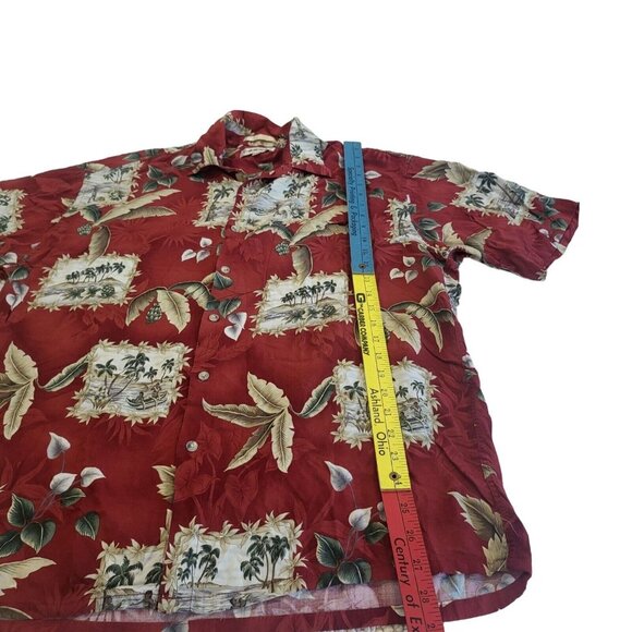 Campia Moda Men's Hawaiian Shirt Red Tropical Print XL - Picture 5 of 5
